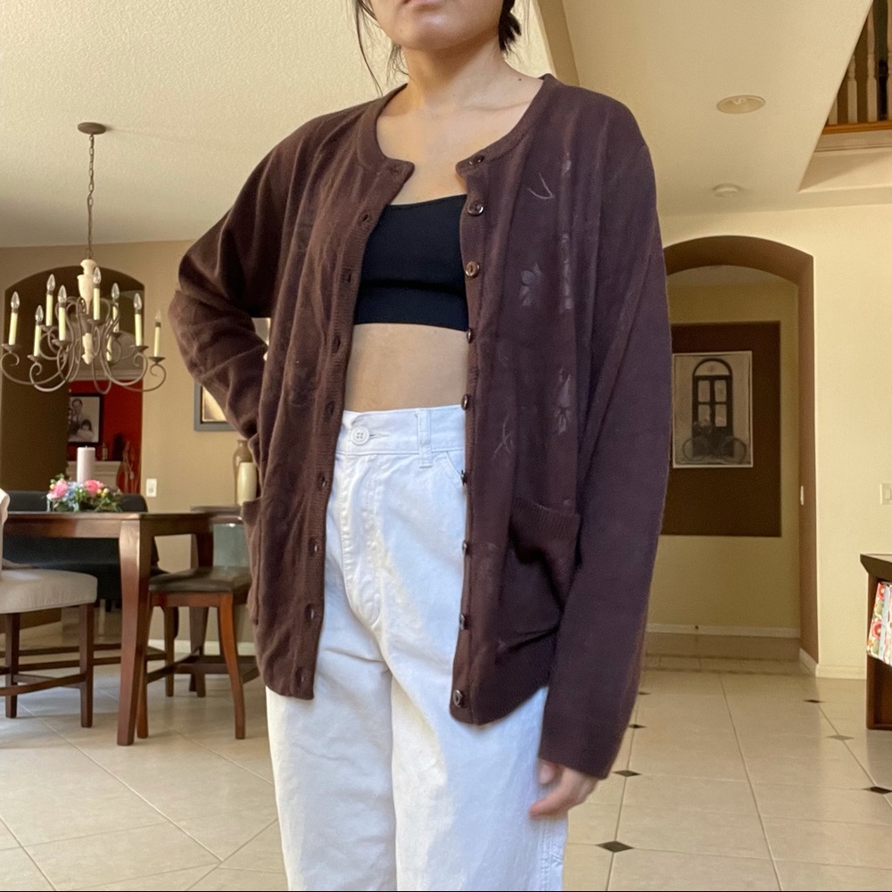 vintage brown cardigan